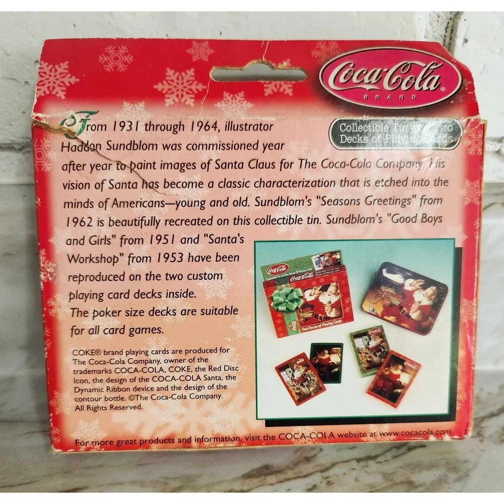 Coca-Cola Bicycle Playing Cards‎ Embossed Collectible Tin Holiday Advertising